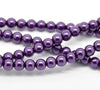 BD741 - 10mm Dark Purple Glass Pearl Imitation Round Beads - 16 inch strand - Approx. 40 beads per strand - Hole Size: 1.3mm