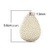 P1122 - 10 pcs. Gold Faux Leather Dangle Charms Pendants - Teardrop - 56mm (2.2") - Great for Light Earrings or Dangles! Double-Sided