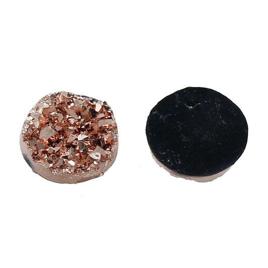 CA189 - 10 pcs Druzy Resin Embellishment Cabochons Champagne - 12mm