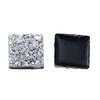 CA203 - 10 pcs Druzy Resin Embellishment Cabochons Silver AB - 12mm - Square