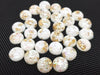 CA968 - 10 pcs Resin Round Embellishment Circle Cabochons Metal Foil White, Gold - 10mm - Multi-Color Glitter