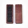 P2104 - 4 pcs. Black and Brown REAL Leather Cowhide over Wood Dangle Pendants - Rattan - Rectangle - 56mm (2.2") - Great for Earrings or Dangles!