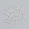 E921- 50 pcs 304 Stainless Steel 925 Sterling Silver Plated Earring Hooks with Spring and Ball - 25mm x 20mm - Hole Size: 2.3mm - Parallel Loop