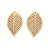P2034 - 10 pcs Gold Plated Metal Dangle Charms Pendants - Leaf - 28mm x 17mm - Great for Light Earrings, Necklaces or Dangles!