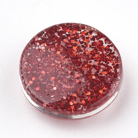 CA910 - 10 pcs Druzy Resin Embellishment Cabochons - 14mm - Glitter Style - Assortment - Solid - 4.7mm Thick