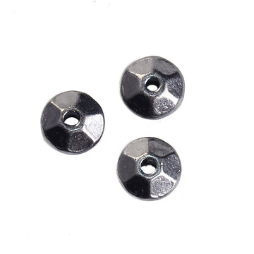 BD244 - 100 pcs Gunmetal Bicone Spacer Beads- 6mm x 2.7mm - Hole Size: 1mm
