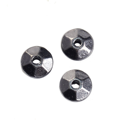 BD244 - 100 pcs Gunmetal Bicone Spacer Beads- 6mm x 2.7mm - Hole Size: 1mm