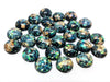 CA920 - 10 pcs Resin Round Embellishment Circle Cabochons Metal Foil Black, Green, Gold - 12mm - Multi-Color Glitter