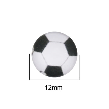 CA732 - 10 pcs Circle Soccer Futbol Football Ball Sports Glass Round Dome Seals Tiles Cabochons - 12mm