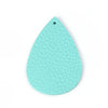 P642 - 10 pcs. Blue Mint Faux Leather Dangle Charms Pendants - Teardrop - 56mm (2.2") - Great for Light Earrings or Dangles! Double-Sided