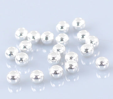 BD400 - 30 pcs 925 Sterling Silver Smooth Ball Spacer Beads- 3mm