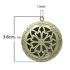 P807A - 1 piece Antique Bronze Carved Round Perfume Diffuser Pendant Photo Picture Locket Box - 36mm X 33mm - Fits 24mm Image