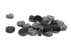 CA151 - 10 pcs Druzy Resin Embellishment Cabochons Dark Grey Gray Silver Gunmetal - 12mm Diameter - Circle - 5mm Thick