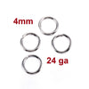 J043 - 1000 pcs 304 Stainless Steel Open Jump Rings 4mm - 24 Gauge (0.6mm Thick) - Silver Tone - High Quality! Hypoallergenic! Tarnish Resistant!