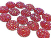 CA679 - 10 pcs Druzy Resin Embellishment Cabochons Pink Fuchsia Multicolor - 14mm - Dome Circle
