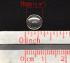 CA279A - Lot of 10 Circle Clear Round Glass Dome Seals Tiles - 8mm (0.3 in)