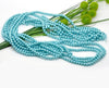 BD039 - 4mm Aqua Blue Glass Pearl Imitation Round Beads - 32 inch strand