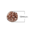 CA189 - 10 pcs Druzy Resin Embellishment Cabochons Champagne - 12mm