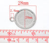 P506A - 20pcs. Antique Silver Circle Round Bezel Cabochon Pendant Tags Trays - 20mm Glue Pad Settings