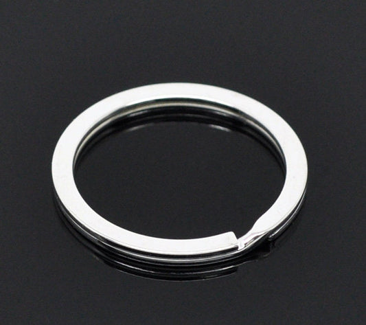J153 - 20 pcs. Silver Plated Split Rings Key Rings - 25mm (1 inch)