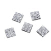 CA203 - 10 pcs Druzy Resin Embellishment Cabochons Silver AB - 12mm - Square