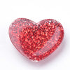 CA706 - 10 pcs Druzy Resin Embellishment Cabochons - 16mm x 14mm - Glitter Style - Assortment - Solid - Heart