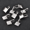 E609 - 8 pcs. Silver Plated Earring Clips Settings Lever Back Bezels Cabochons - 15mm Glue Pad Setting - Square
