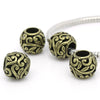 BD623 - 10 pcs Antique Bronze Carved Filigree METAL Ball Spacer Beads - 12mm - Large Hole: 5.8mm - Fits Paracord and European Beads!