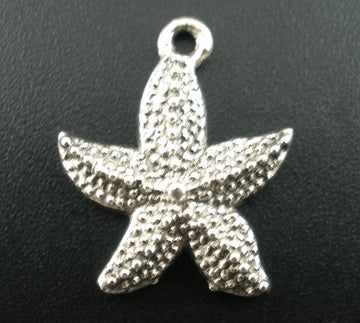 P274 - 10pcs. Antique Silver Tone Beach Starfish Charms Pendants - 22x19mm