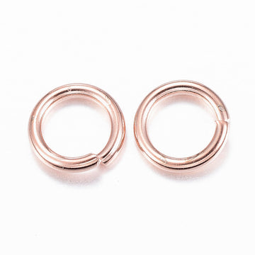 J021 - 100 pcs 304 Stainless Steel Open Jump Rings 6mm - 18 Gauge (1mm Thick) - Rose Gold Plated - High Quality!