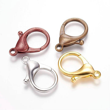 CL168 - 10 pcs. Assortment of Lobster Clasps - 35.5mm X 24mm (1.4 inch) - Claw Clasps - 4 Colors! Silver, Copper, Bronze and Gold!