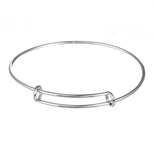 B083 - 1 pc. Stainless Steel Adjustable Slide On Bracelets - 22cm (8 5/8") - 6.8cm