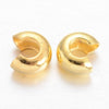 CR055 - 100 pcs Gold Plated Crimp Beads Smooth Ball Spacer Bead Covers - 4mm