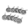 P116 - 4 pcs. Antique Silver LARGE Letter "K" Alphabet Letter Charm Pendant - 23mm x 20mm - Stamped Design