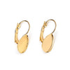 E727 - 10 pcs. (5 pairs) Gold Plated Flat Teardrop Earring Clips Settings Lever Back Bezels Cabochons - 14mm x 10mm Glue Pad Setting - Drop