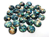 CA920 - 10 pcs Resin Round Embellishment Circle Cabochons Metal Foil Black, Green, Gold - 12mm - Multi-Color Glitter