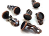 CA713 - 10 pcs. Antique Copper Earring Clips Settings Hinged Bezels Cabochons - 8mm Glue Pad Setting
