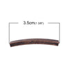 BD349 - 10 pcs. Antique Copper Noodle Rectangle Tube Long Curved Beads - 35mm x 5mm (1 3/8" x 1/4") - Hole Size: 4.4mm x 2.2mm