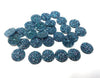 CA611 - 10 pcs Druzy Resin Embellishment Cabochons Blue Peacock Multicolor - 12mm - Dome Circle