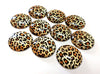 CA803 - 10 pcs Circle Leopard Glass Round Dome Seals Tiles Cabochons - 20mm - Yellow