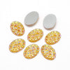 CA128 - 10 pcs Drusy Druzy Resin Embellishment Oval Cabochons - Yellow Multicolor - 18x13mm - 18mm x 13mm - 13x18mm - Shimmer Style