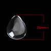 CA550 - Lot of 50 Teardrop Clear Glass Dome Seals Tiles - 25mm x 18mm (1" x 0.7")