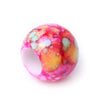 BD736 - 	 100 pcs Acrylic Assortment of Colors Smooth Ball Spacer Beads - 12mm - Large Hole: 5.8mm - Blotchy Style - Fits European Cords and Paracord!