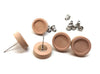 E491 - 10 pcs. Stainless Iron Earring Posts Studs Settings Bezels Cabochons Tacks - 10mm Glue Pad Setting - Silver Tone - Wood Bezel - Metal Backs