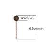 H073 -  10 pcs. - Antique Bronze Hair Bobby Pins Cabochons Bezels - 62mm x 14mm - 12mm Glue Pad