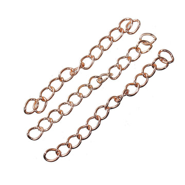N163 - 100 pcs. - Rose Gold Plated Extender Extension Chain Links Tails - 2 inch each - 50x4mm
