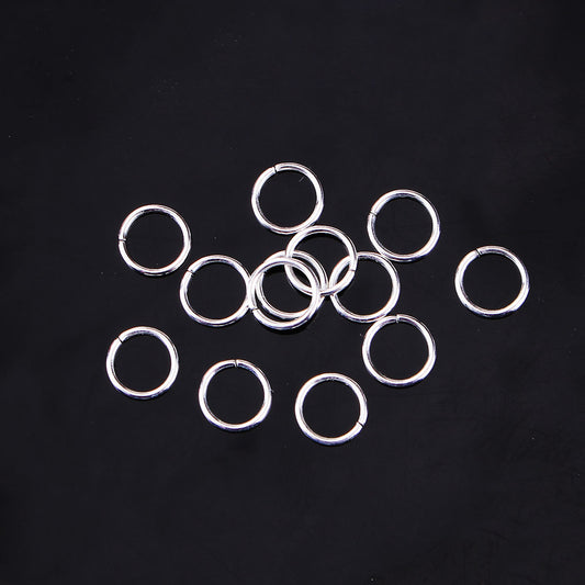 J123 - 100 pcs Silver Tone Open Jump Rings - 10mm - 15 Gauge (1.5mm Thick)