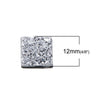 CA203 - 10 pcs Druzy Resin Embellishment Cabochons Silver AB - 12mm - Square