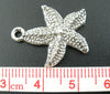 P274 - 10pcs. Antique Silver Tone Beach Starfish Charms Pendants - 22x19mm