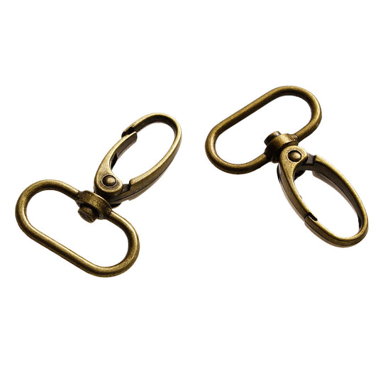 CL150 - 10 pcs. Antique Bronze Lobster Swivel Clasps for Key Ring - 46mm x 31mm - Clip Clasps